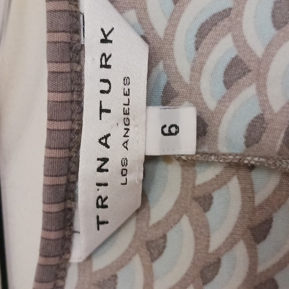 Trinal Turk 100% Silk Stretch Jersey Abstract Print Dress, Size 6 - Picture 7 of 10